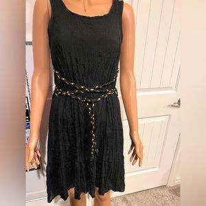 VLD black dress with braided belt